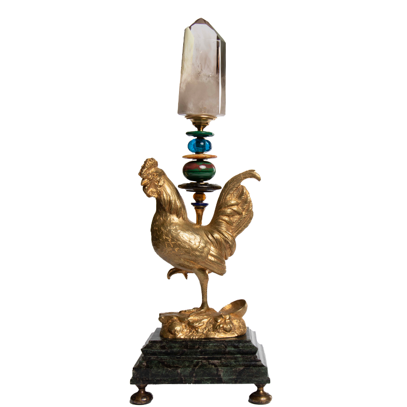 Klaus Dupont - French rooster rock cristal obelisk