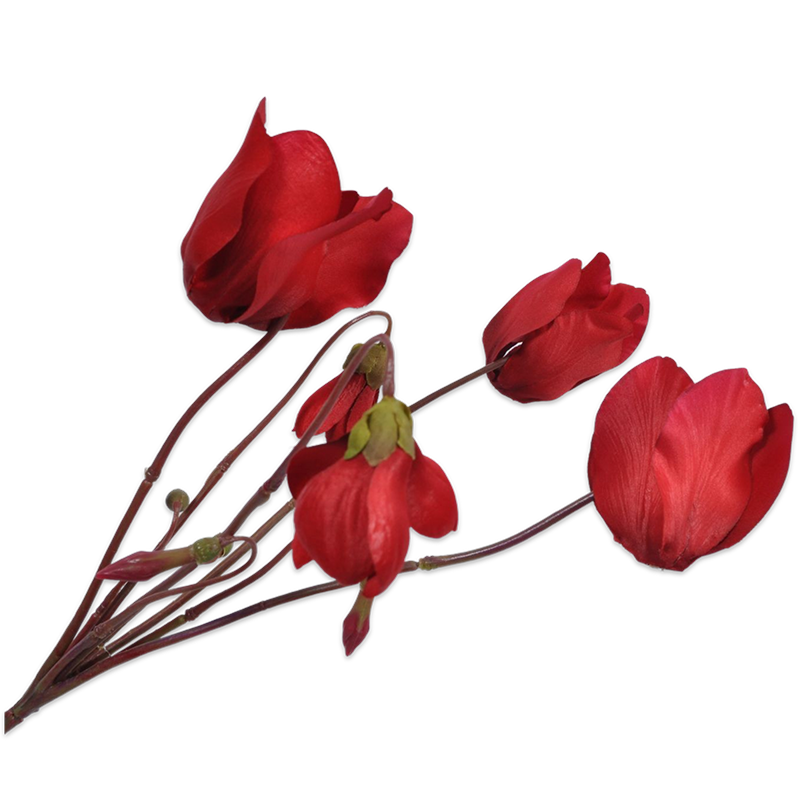 Silk-ka Flowers - Zijden bloem - Cyclaam Bush - Rood