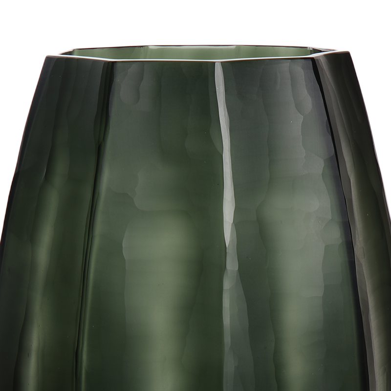 Grote vazen, grote vaas glas groen, hoekige vaas groen