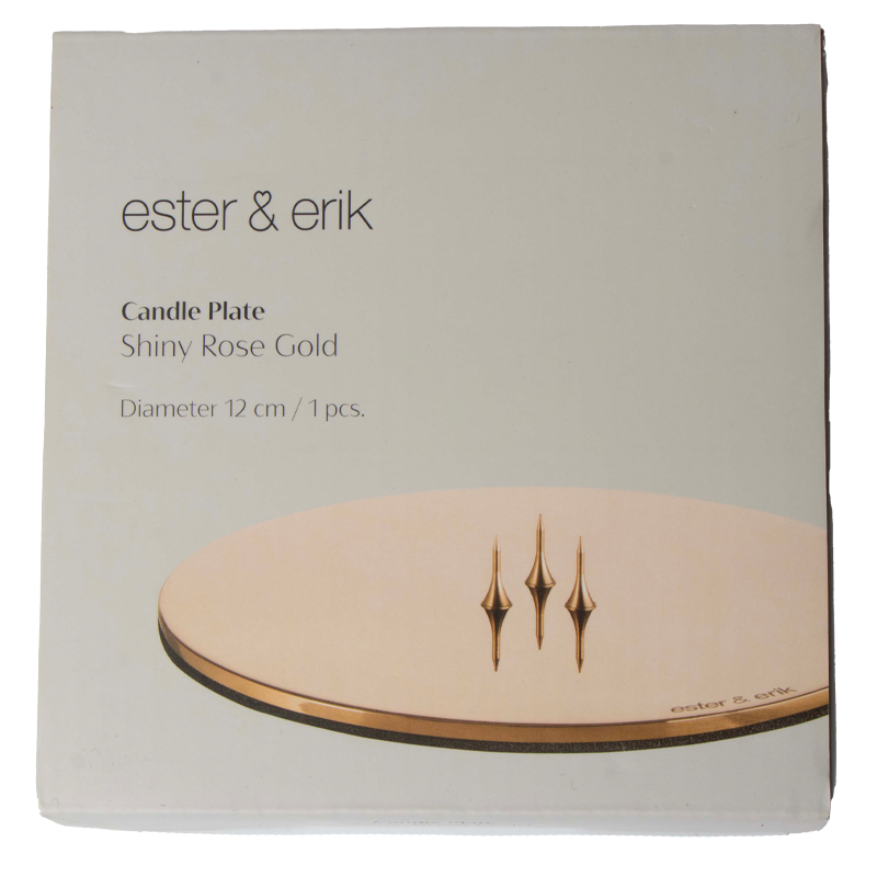 Ester & Erik - Candle plate - Set van 2 - Rose Gold Shiny
