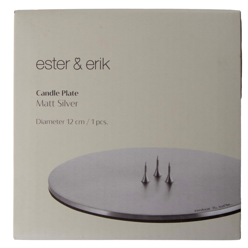 Ester & Erik - Candle plate - Set van 2 - Silver Matt