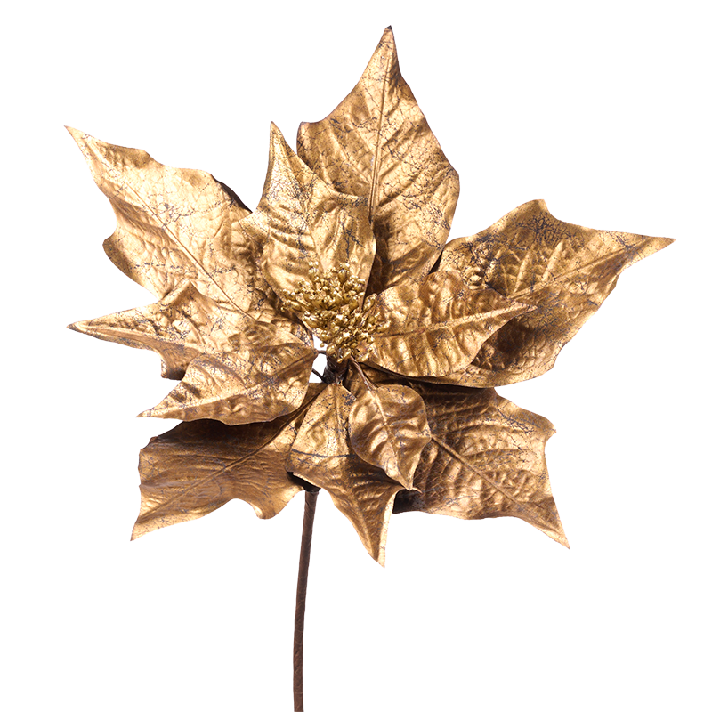 Kerstboomdecorartie - Poinsettia Goud - Conceptstore Oogenlust Eersel