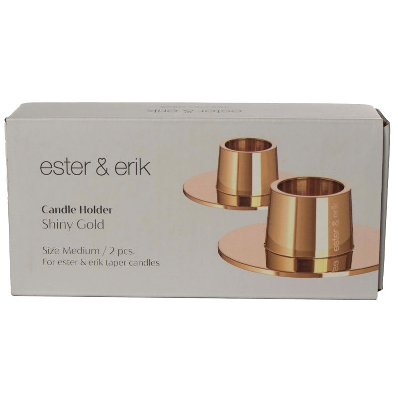Ester & Erik - Candle holder - Set van 2 - Gold Shiny