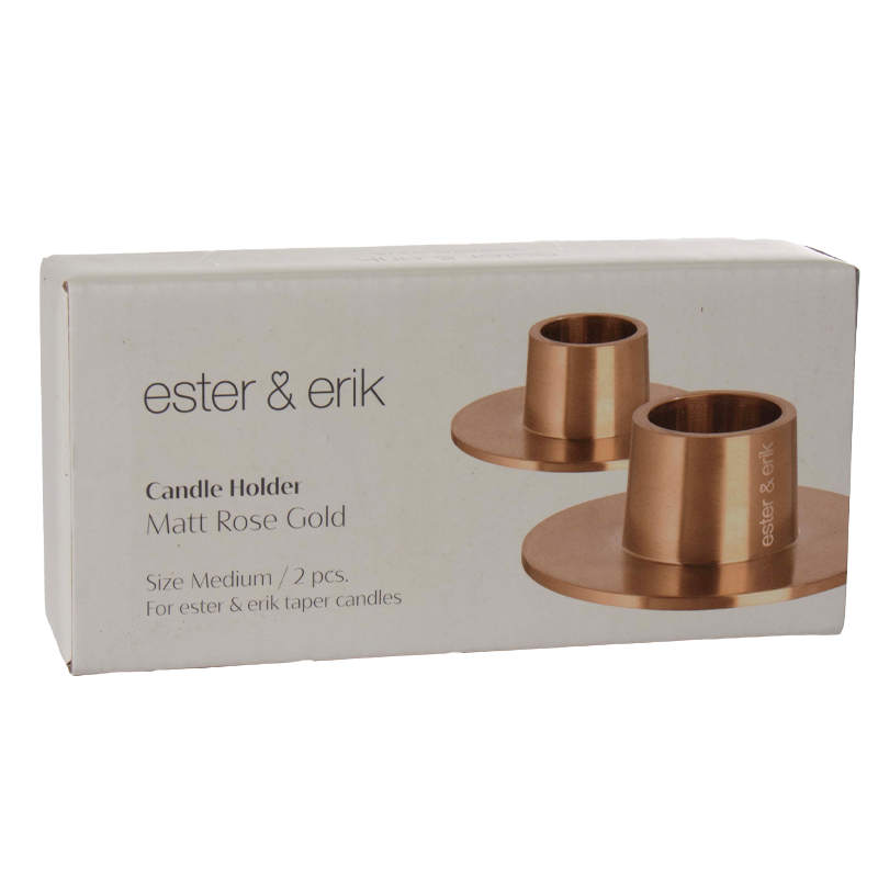 Ester & Erik - Candle holder - Set van 2 - Rose Gold Matt 