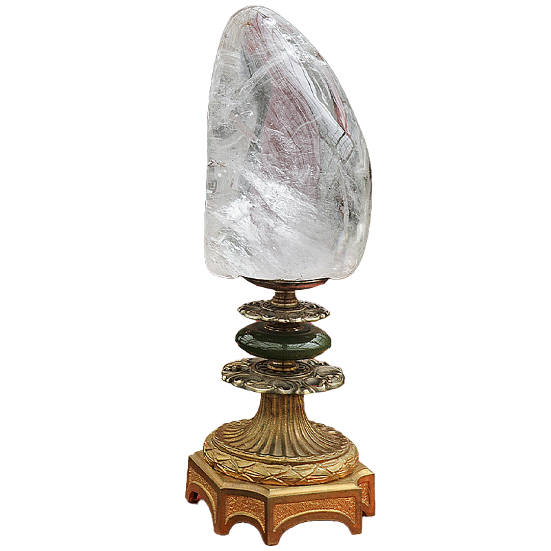Klaus Dupont - Rock cristal top rounded bronze base