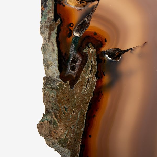 odc gouden agaat schijf op metalen voet 6431 6