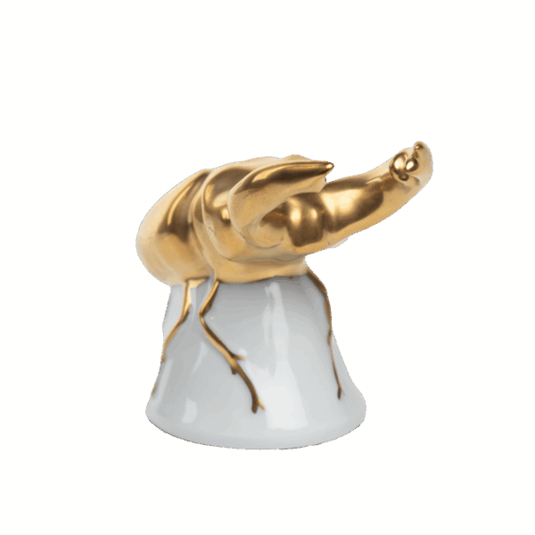 porselein kever goud beeld zij
