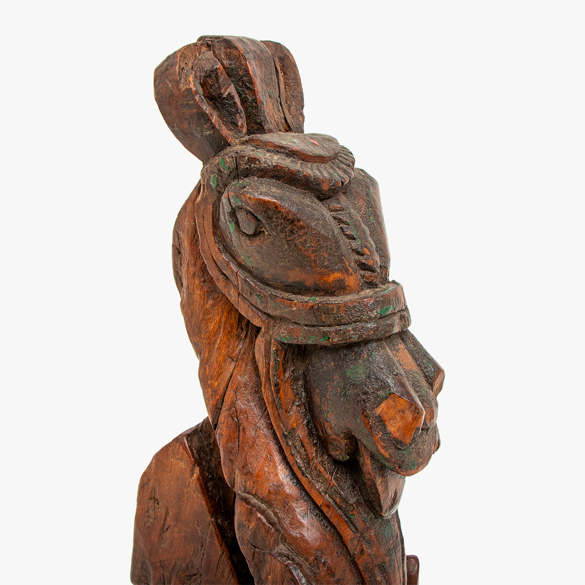 paardenhoofd op metalen standaard