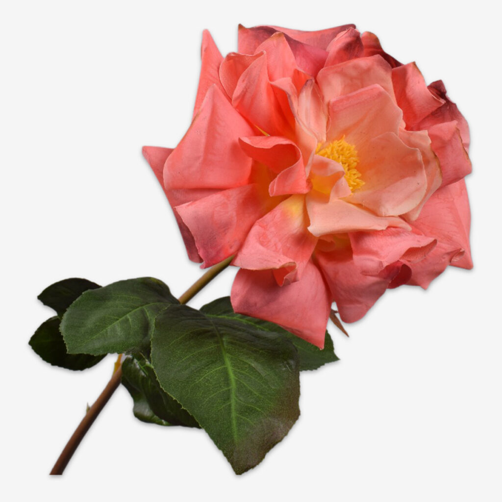 zijden bloem roos zalm