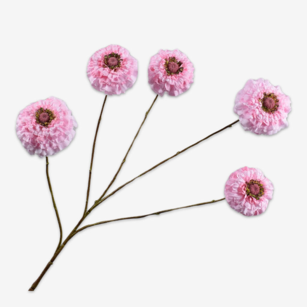 zijden bloem zinnia roze