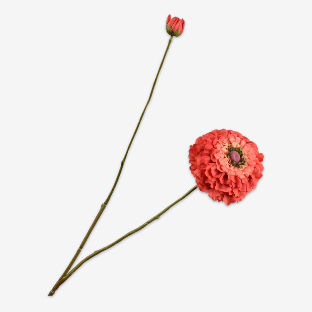 zijden bloem zinnia oranje