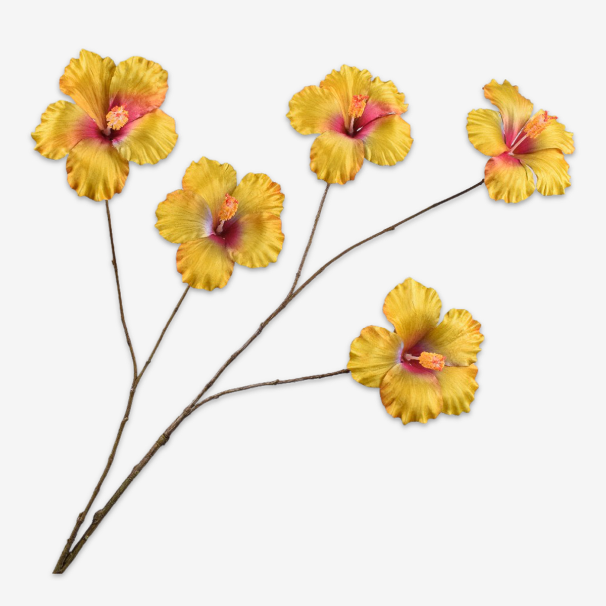 zijden bloem hibiscus geel