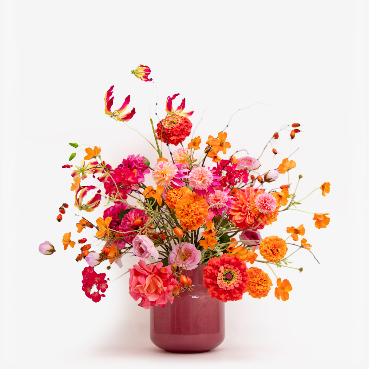 sk zijdenboeket oranje:roze 53696 1