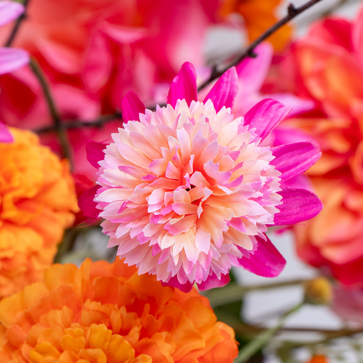 sk zijdenboeket oranje:roze 53696 2