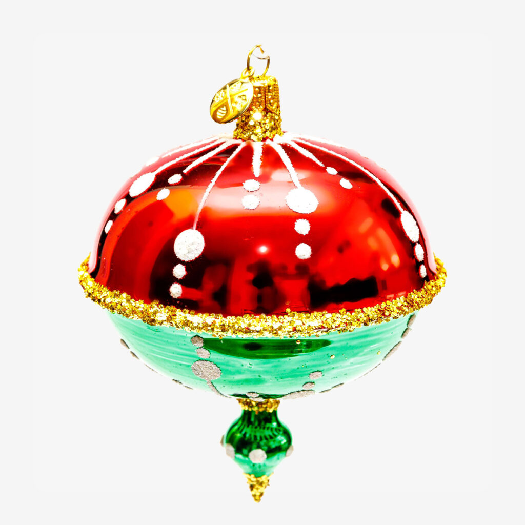 21042 red green fantasy ornament 6245