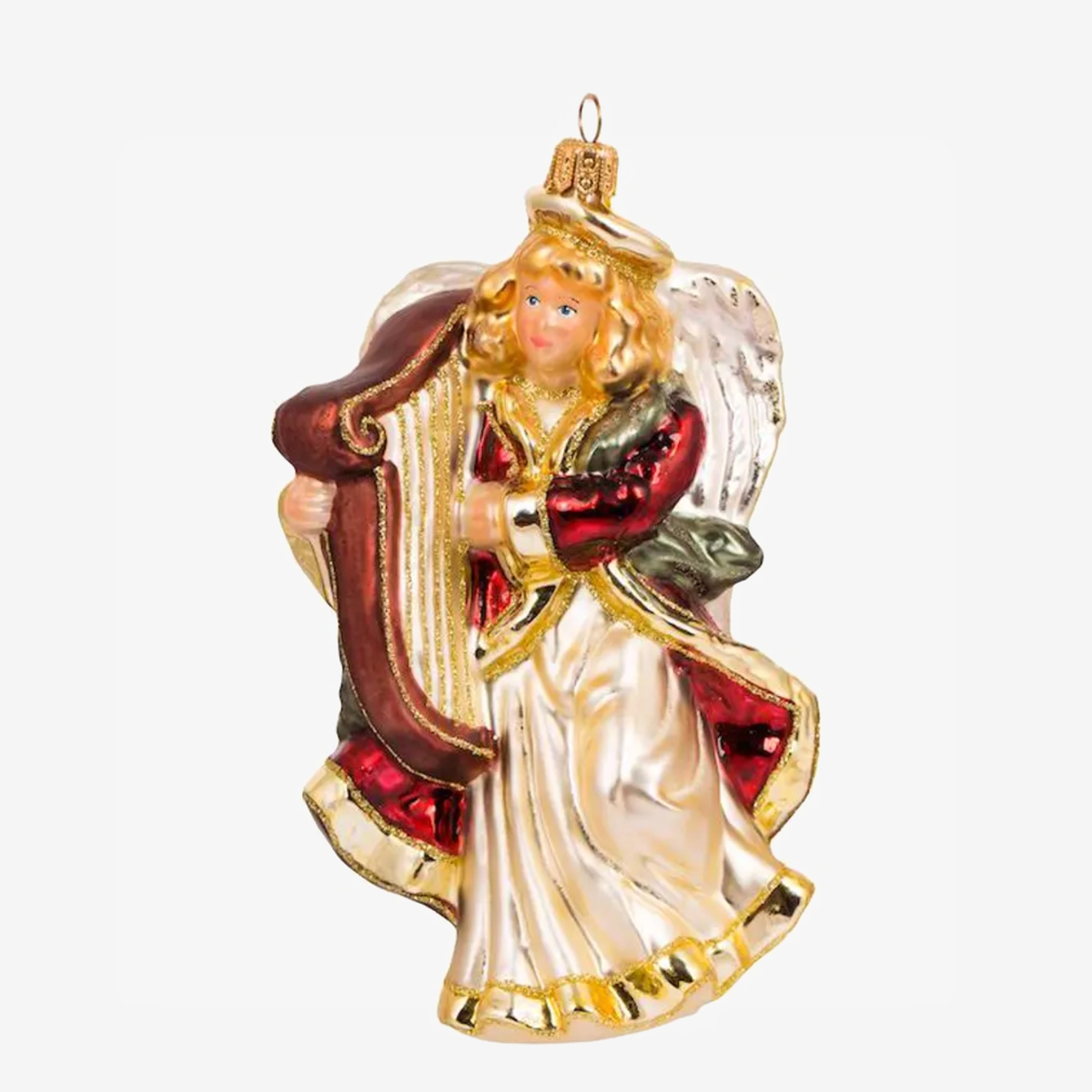 kerstornament angel with harp 03349