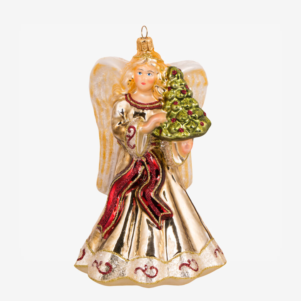 kerstornament angel with tree 11726