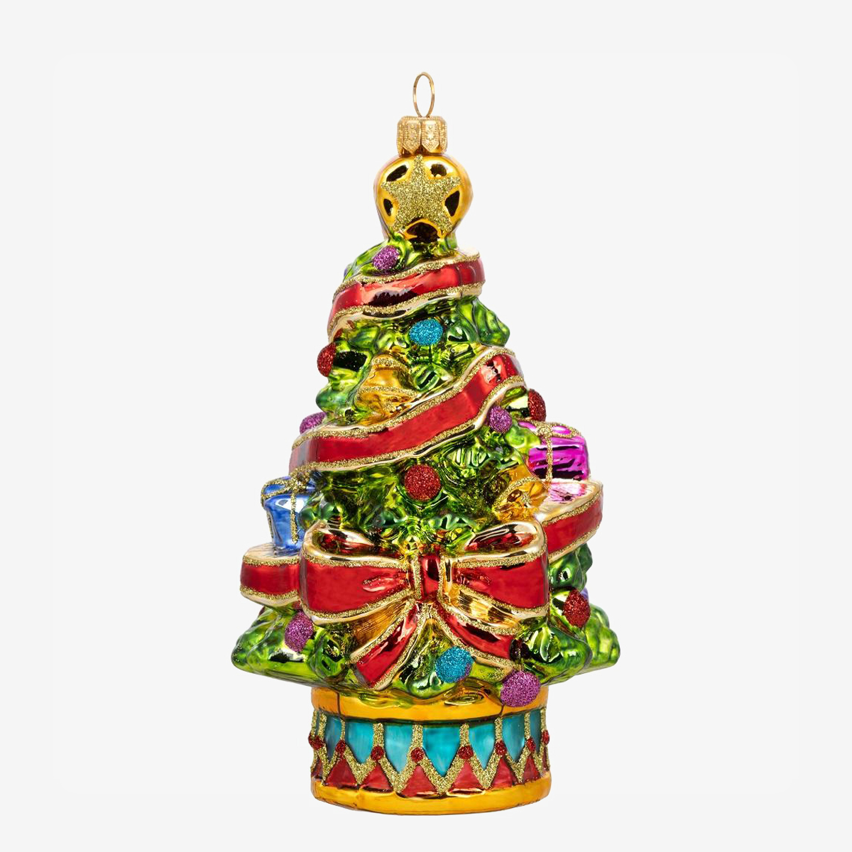kerstornament christmas tree with ribbon 08986