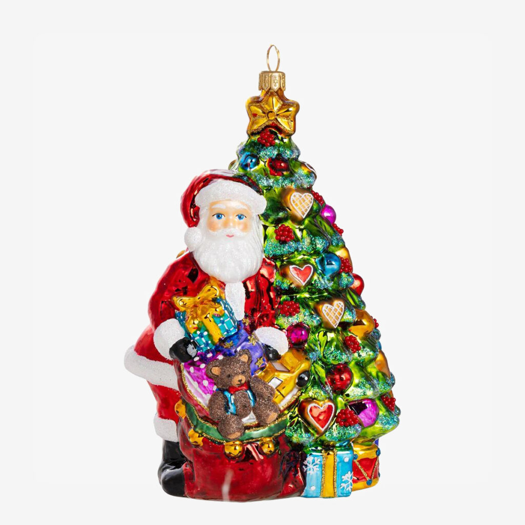kerstornament santa and christmas tree 62513