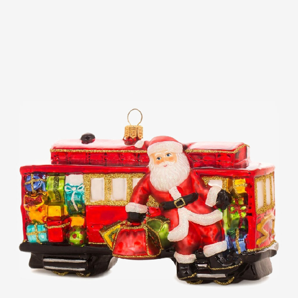 kerstornament santa with truck 62612